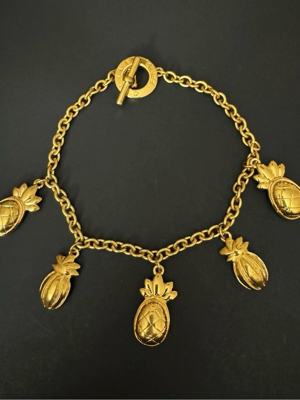 Authentic Vintage CELINE FRANCE Charms Necklace/Gold Tone